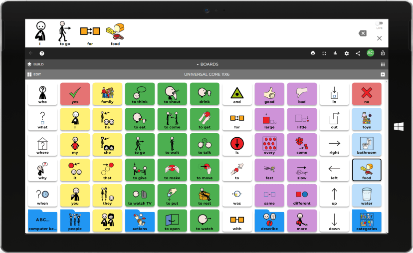Screenshot of: Cboard AAC