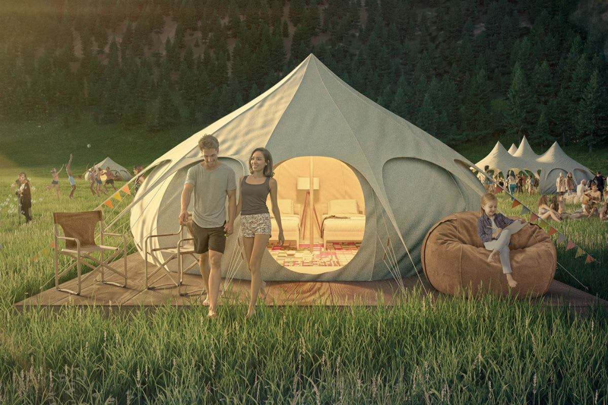 Exklusives Pop-Up-Glamping-Dorf auf der Alp Plaun 