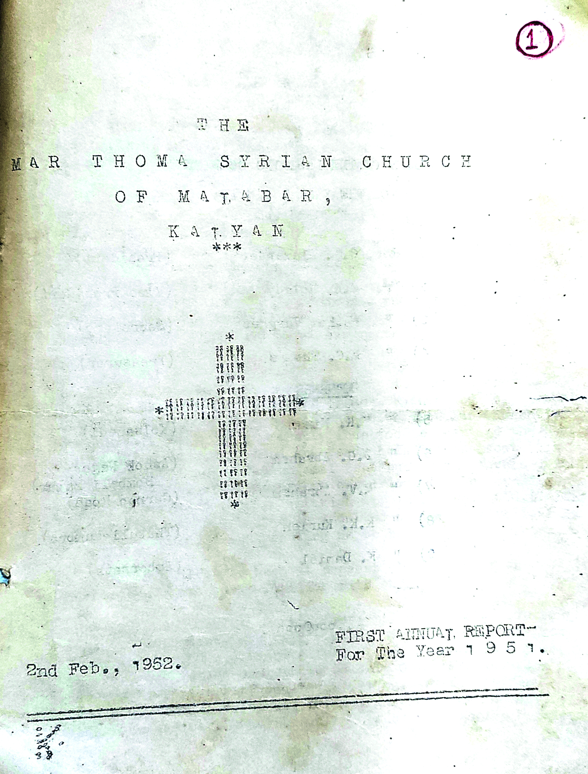 First Annual Report