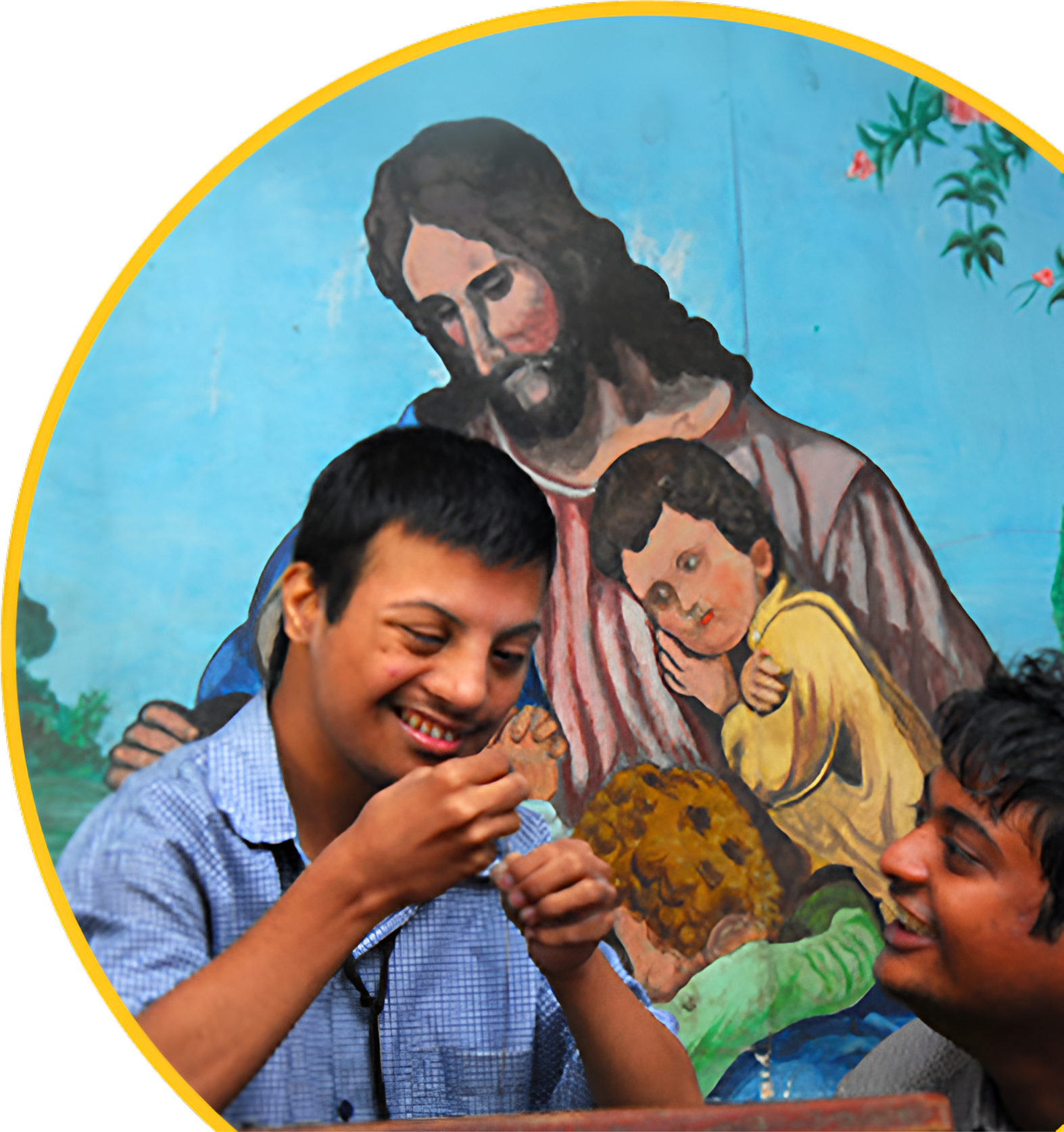 Special children with caretakers
