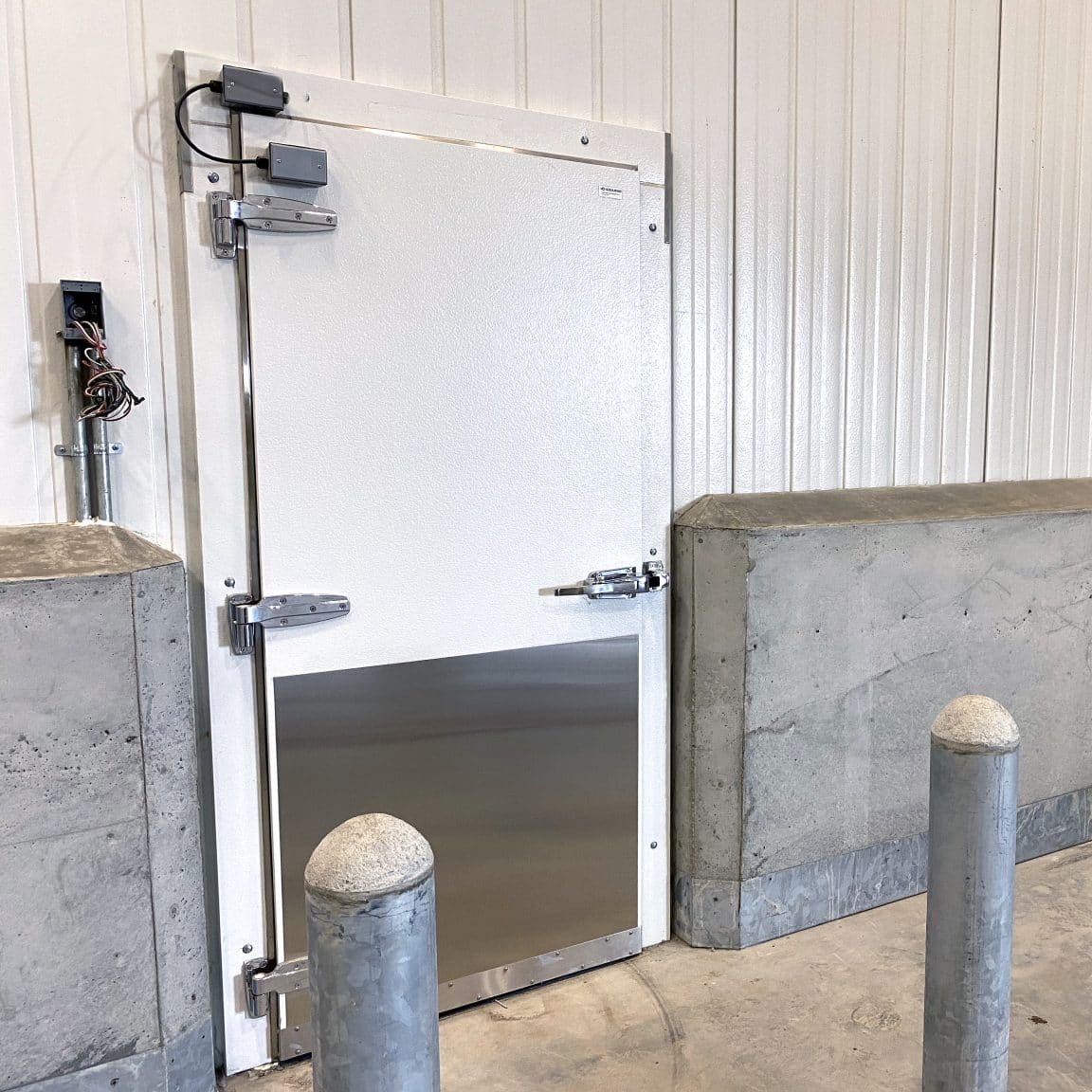 White Metal Swinging Door
