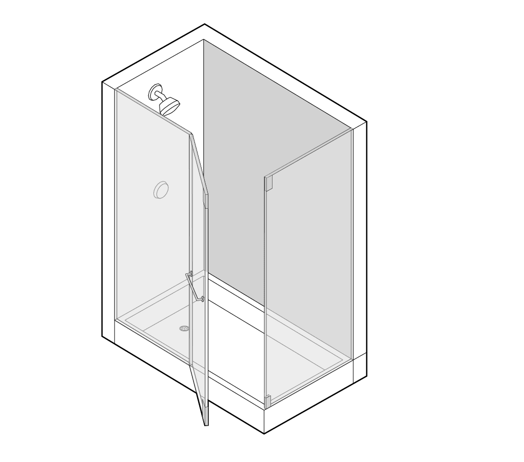 Ceiling Mounted – 1" dia. Shower Rod Support