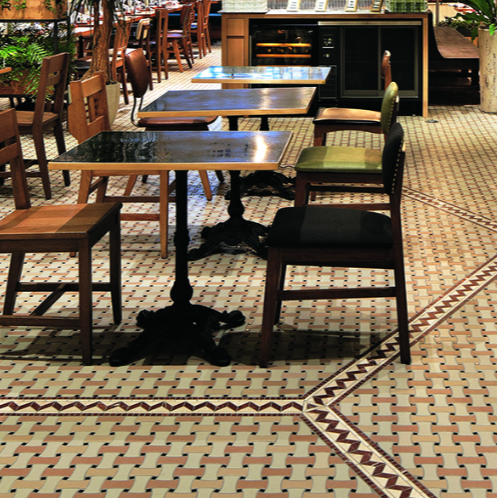Basketweave unglazed mosaic