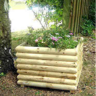 24" log square planters