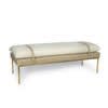 Aspen Leather and Boucle Faux Wool Bench (Cappuccino)