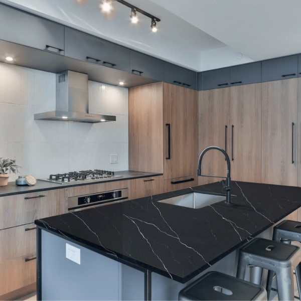 Calacatta Black Sea Quartz Stone