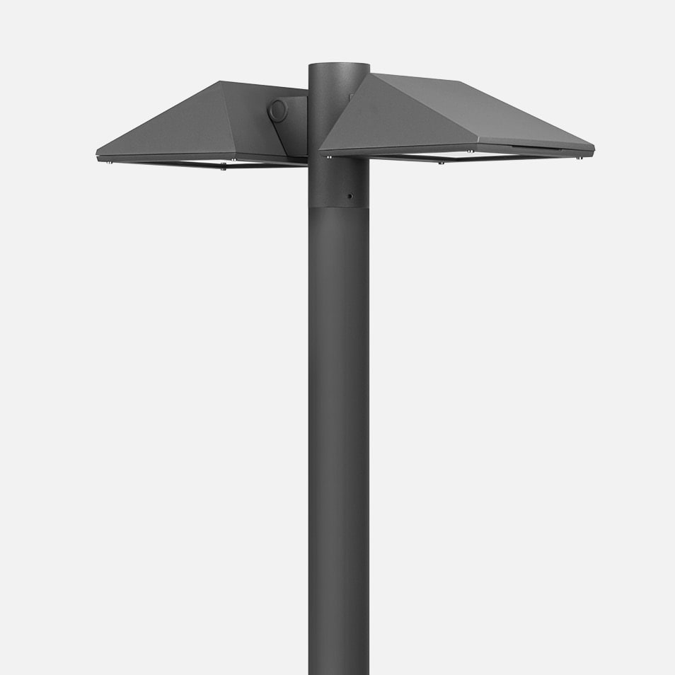 Adjustable luminaire with pole