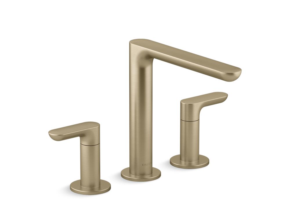 002 Deck-Mount Bath Faucet, Lever Handles- Brushed French Gold