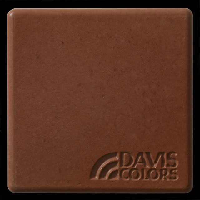 Brick Red 3 inch x 3 inch sample tile colored with Davis Colors Brick Red concrete pigment