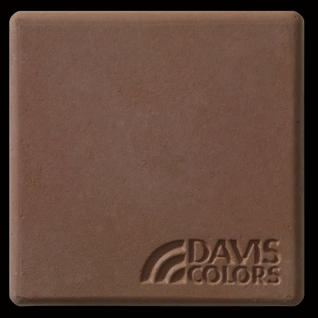 Baja Red 3 inch x 3 inch sample tile colored with Davis Colors Baja Red concrete pigment