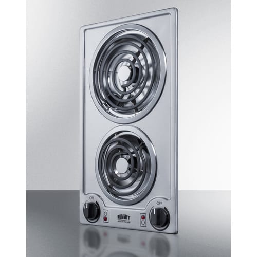 12" Wide 230V 2-Burner Coil Cooktop
