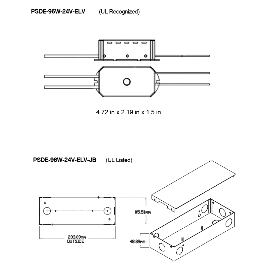 96W Electronic Low-Voltage LED Driver