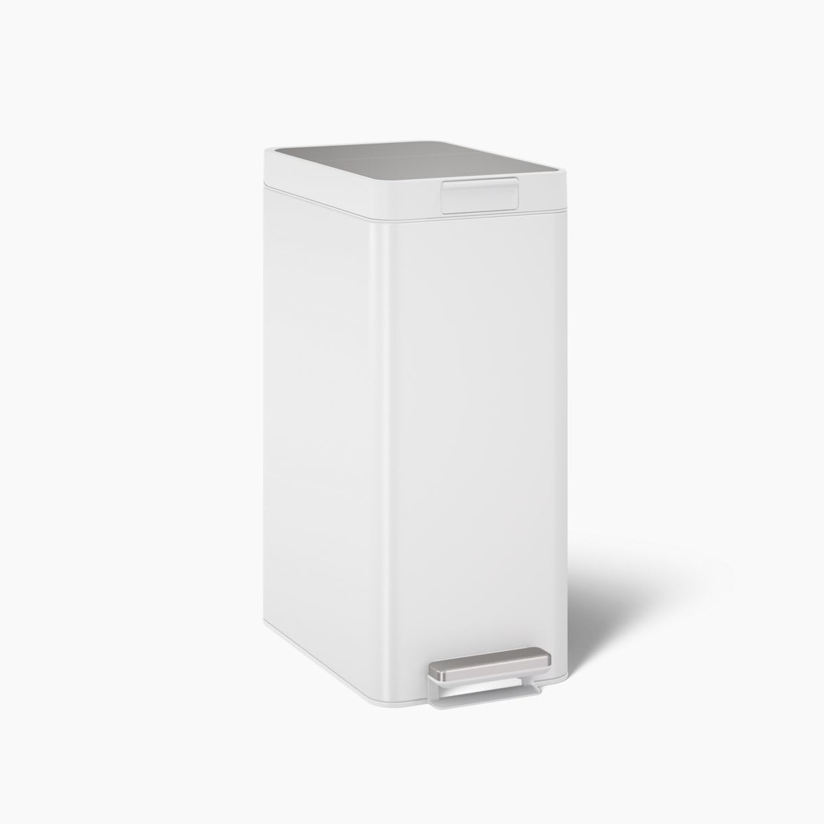 13-gallon stainless steel slim step trash can with bifold lid