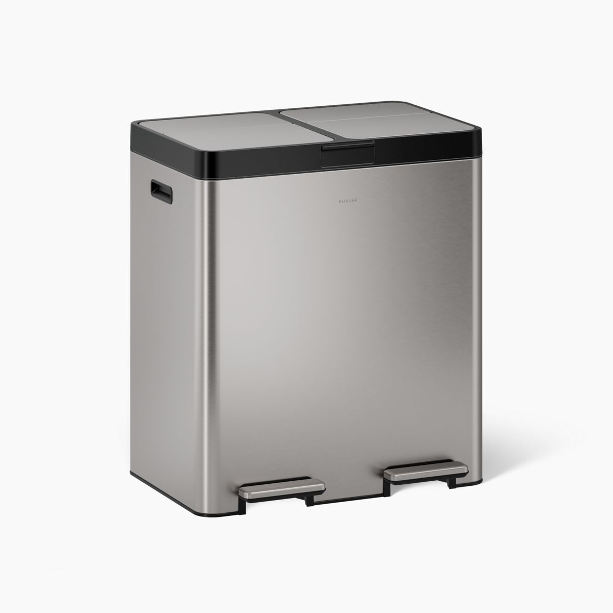 21.7-gallon stainless steel dual-bin step trash can