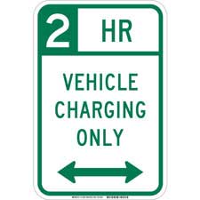 2 Hr Vehicle Charging Only Sign (141683)