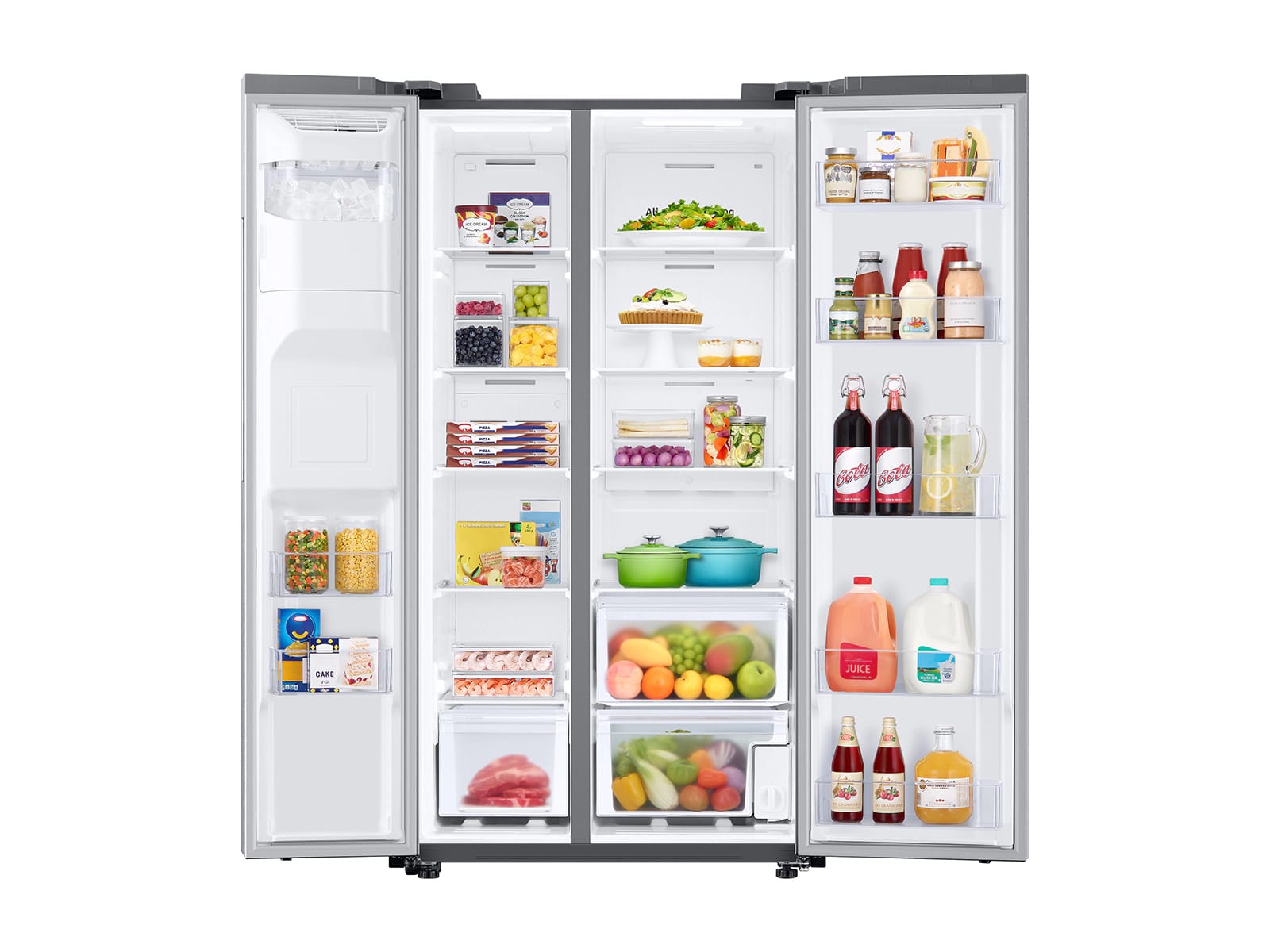 27.4 cu. ft. Side-by-Side Refrigerator with Large Capacity in Stainless Steel