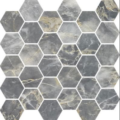Ariel Blue Hexagon Mosaic