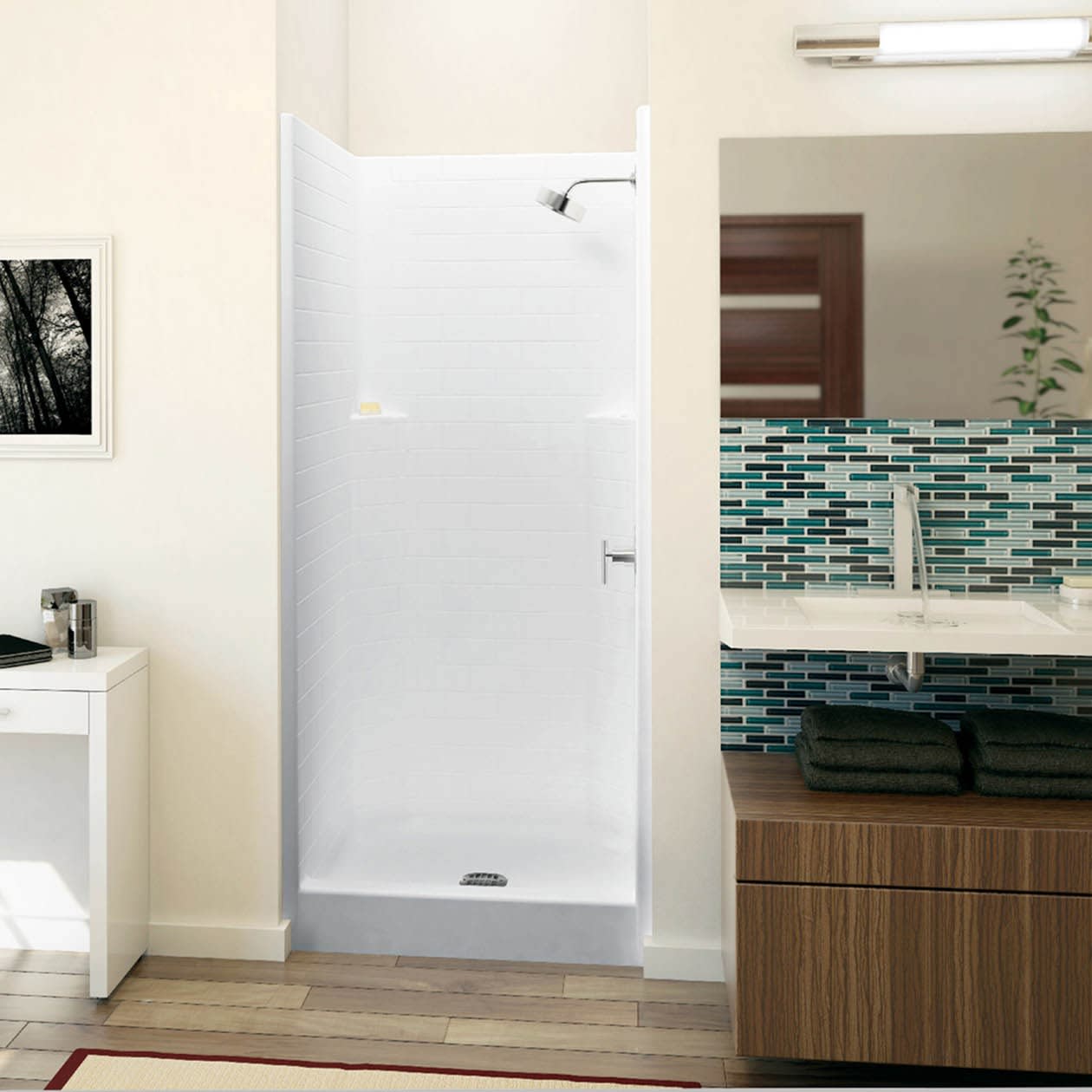 13636STT 36 x 36 AcrylX Alcove Center Drain One-Piece Shower