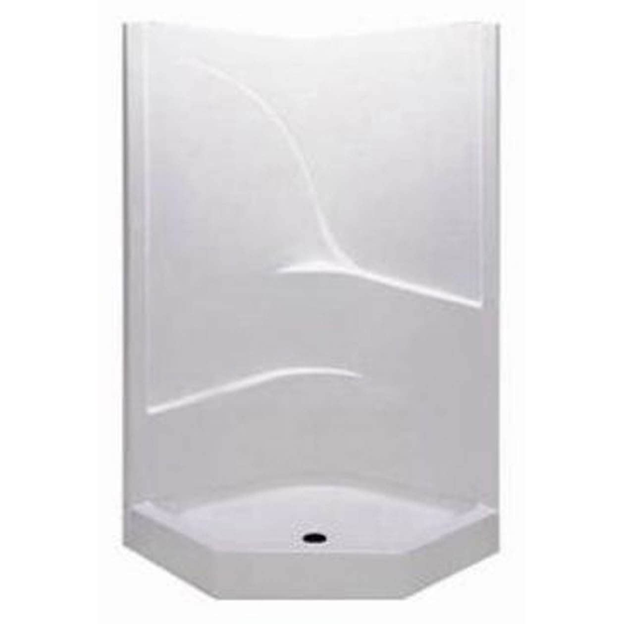 1382NT2P 38 x 38 AcrylX® Corner Center Drain Two-Piece Shower