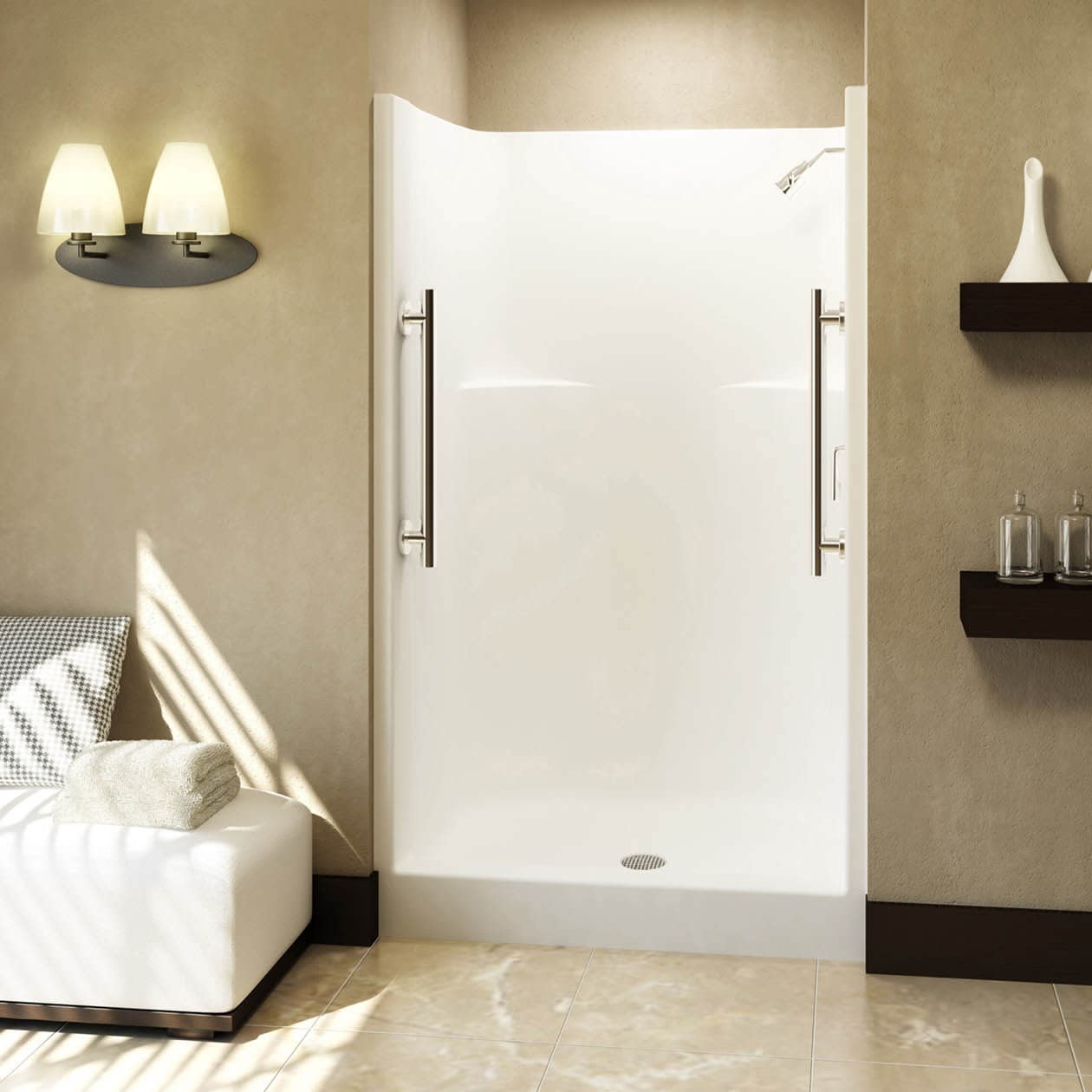 1423C 42 x 34 AcrylX® Alcove Center Drain One-Piece Shower