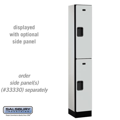 12" Wide Double Tier Designer Wood Locker - 1 Wide - 6 Feet High - 15 Inches Deep - Gray - Hasps