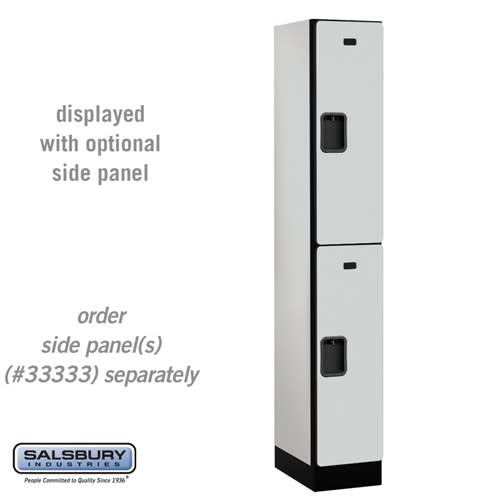 12" Wide Double Tier Designer Wood Locker - 1 Wide - 6 Feet High - 18 Inches Deep - Gray - Hasps
