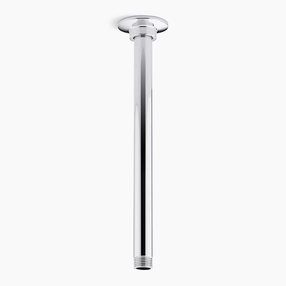 12" ceiling-mount single-function rainhead arm and flange