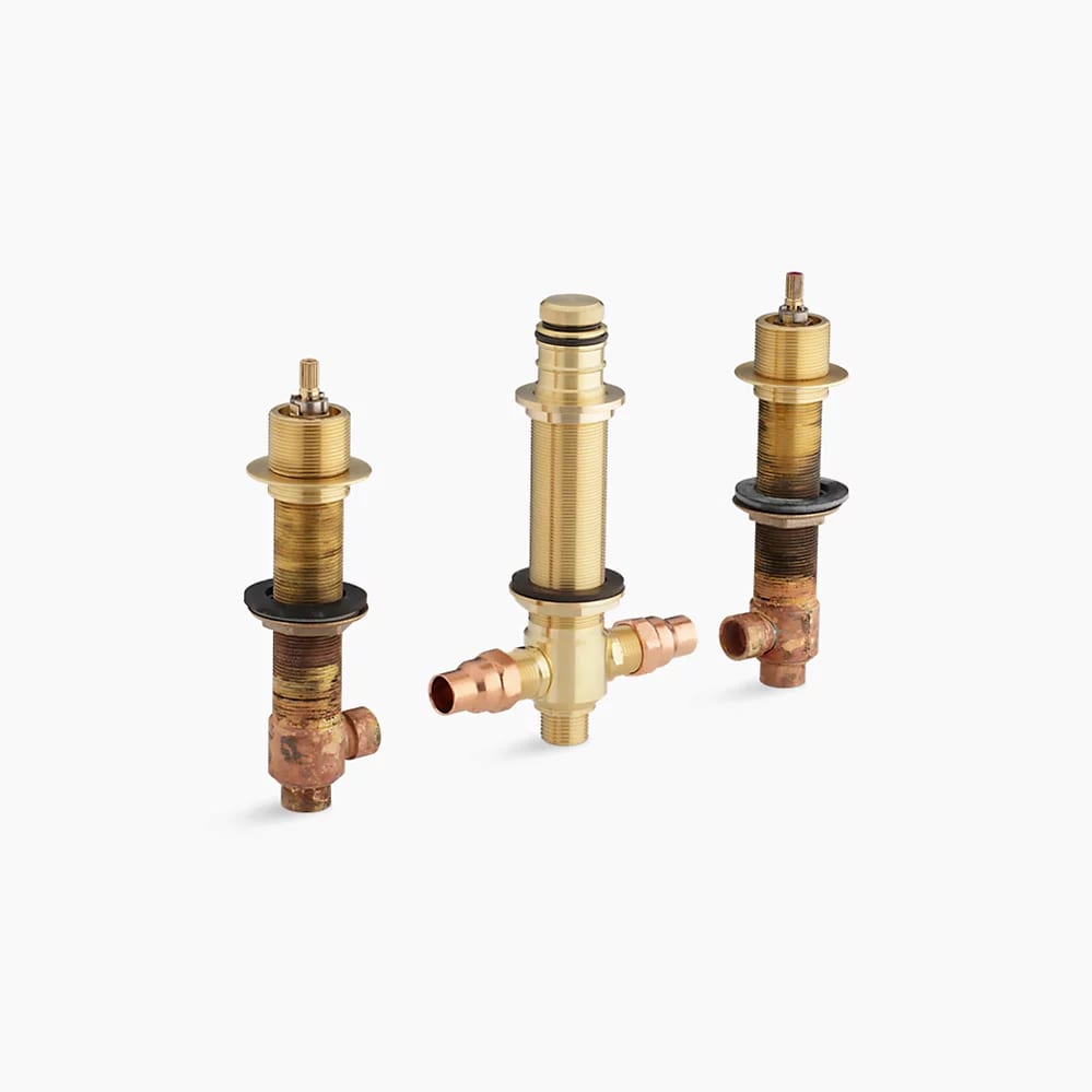 1/2" ceramic high-flow valve system with diverter for finished-deck or rim-mount installation only