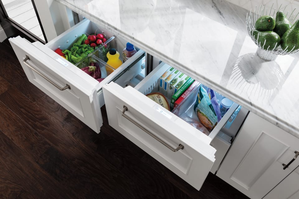 24" Designer Freezer Drawers with Ice Maker - Panel Ready