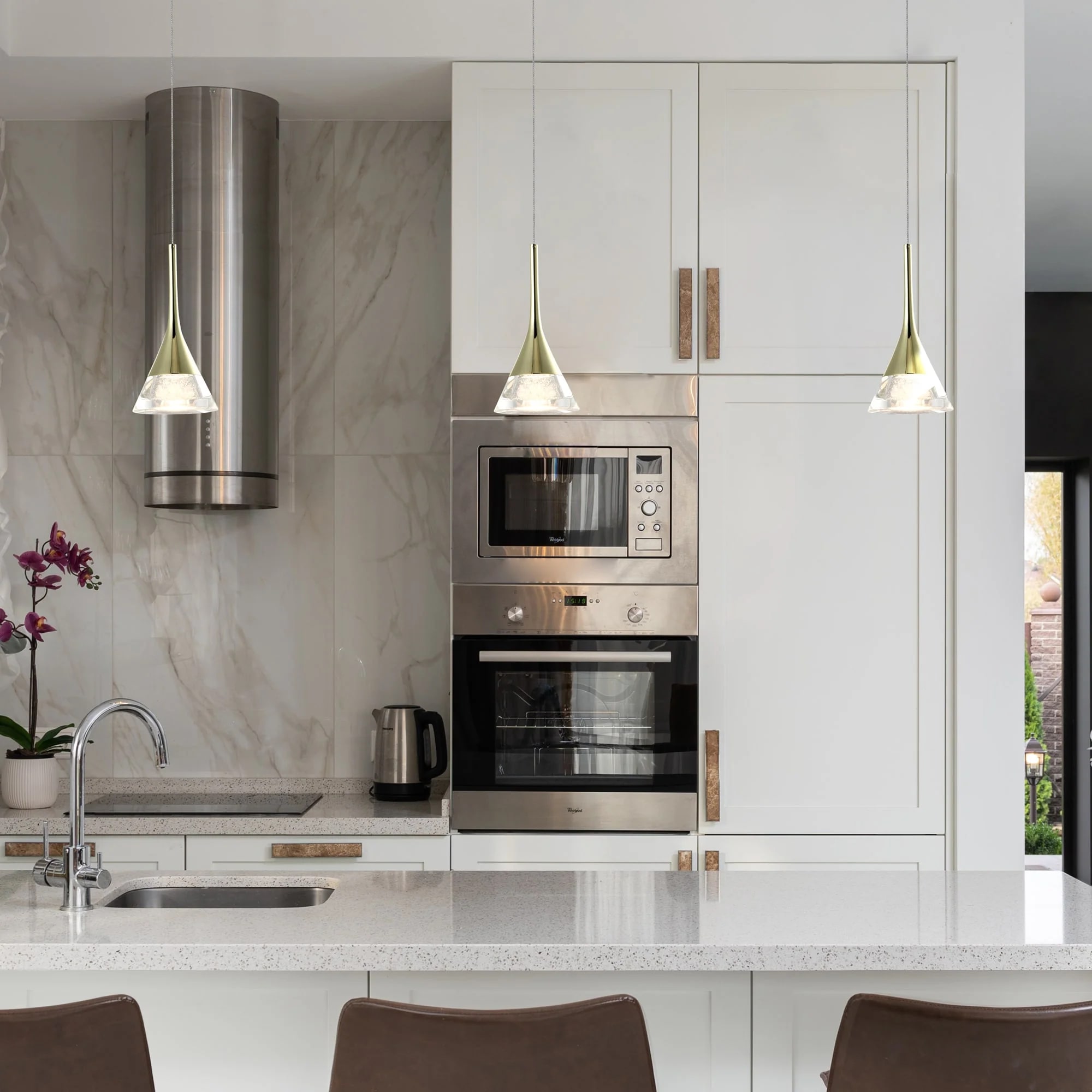 VONN Artisan Amalfi VAP2211GL 4.75" Integrated LED Pendant Lighting Fixture with Cone Shade, Gold