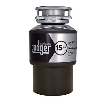 Badger 15SS Garbage Disposal, 3/4 HP