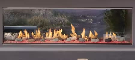 Lanai Double-Sided Outdoor Gas Linear Fireplace