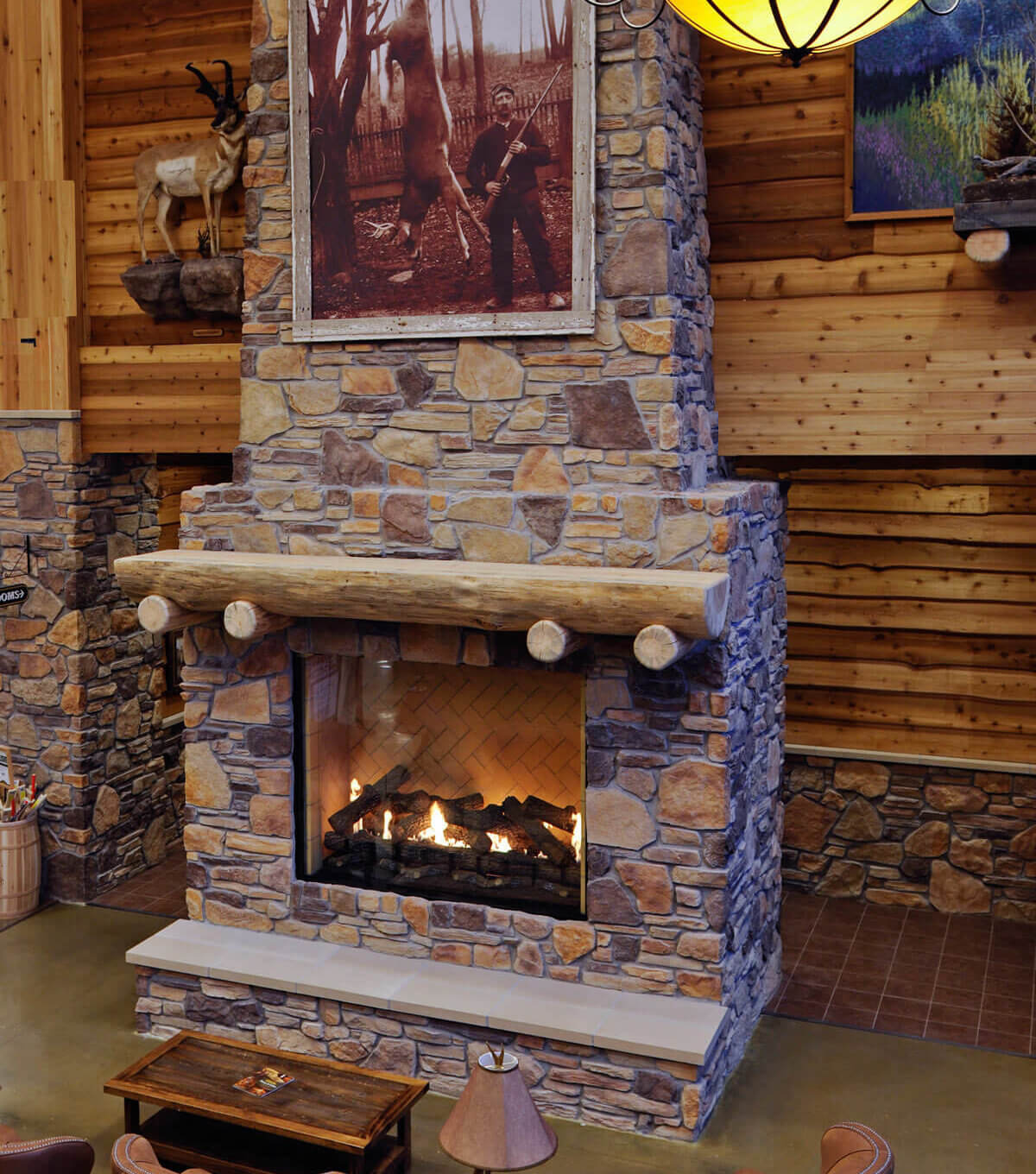 BF84 Custom Log Fireplace