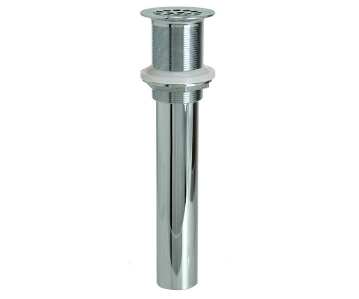 20 Hole Brass Lavatory Grid Drain - 6" Tailpiece without Overflow