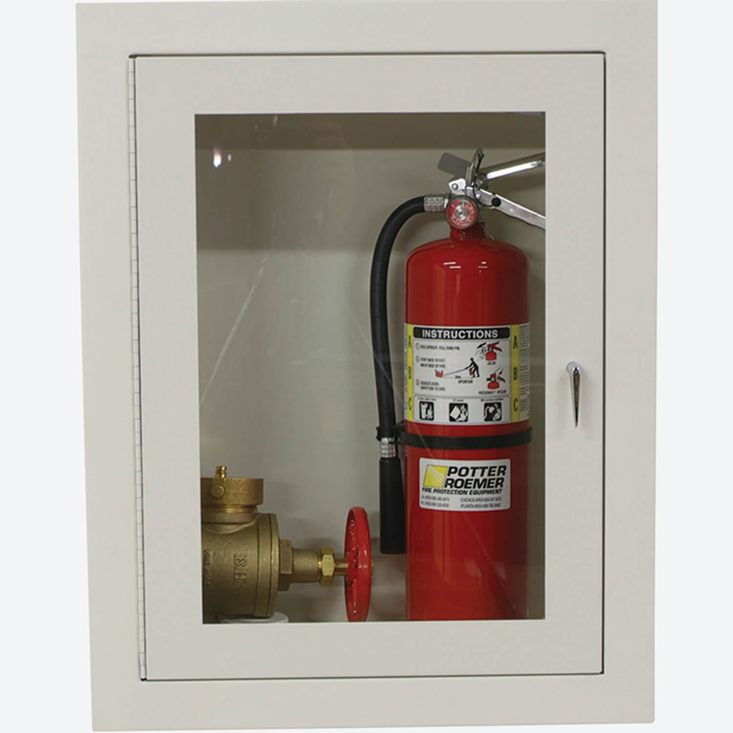 1.5 and 2.5" Fire Dept. Valve and Extinguisher Cabinet