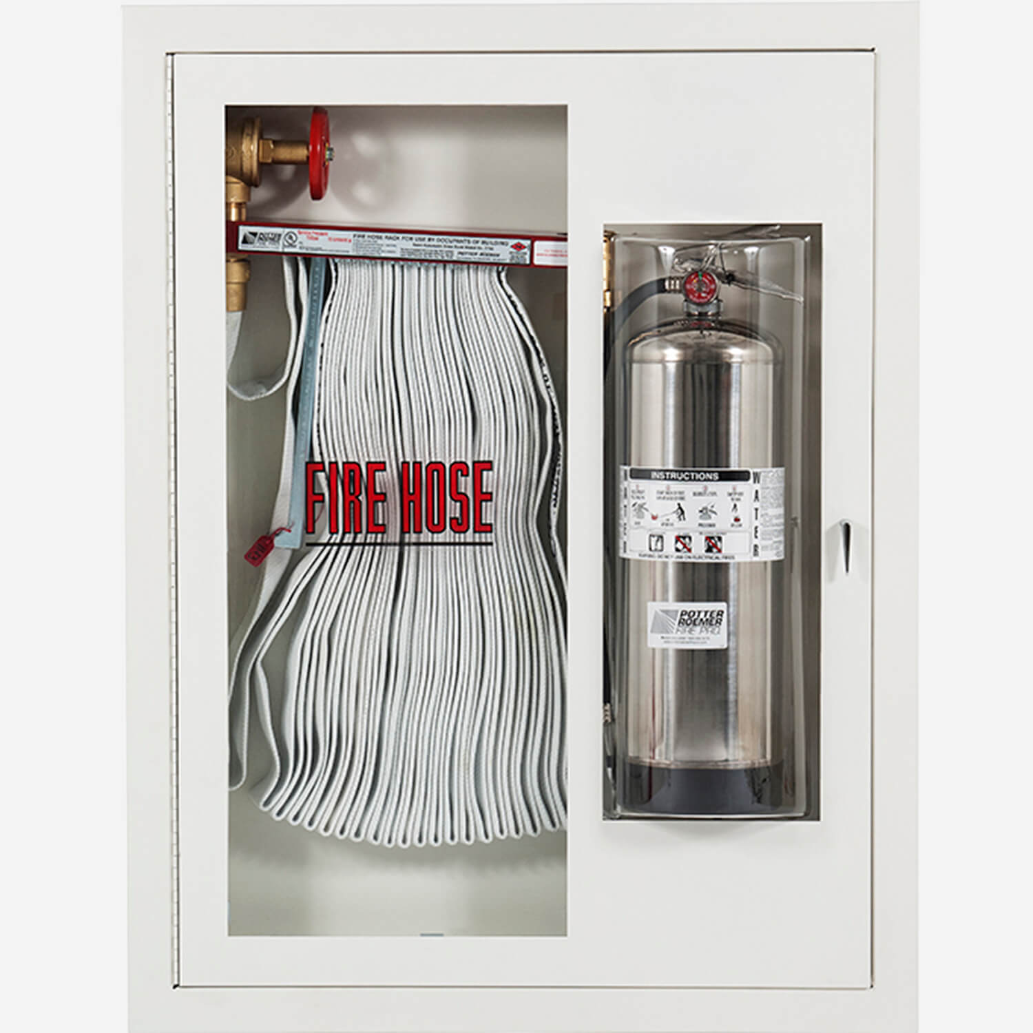 1.5" Fire Hose Rack and Extinguisher (Bubble Door) Cabinet