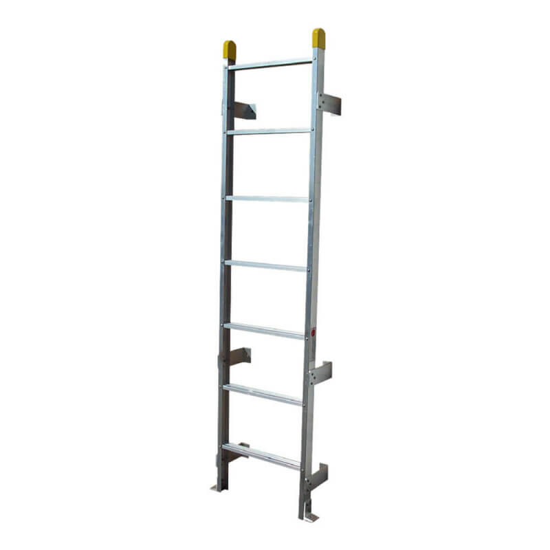 10 Foot Aluminum Wall Mounted Roof Hatch Ladder WB AWML Series