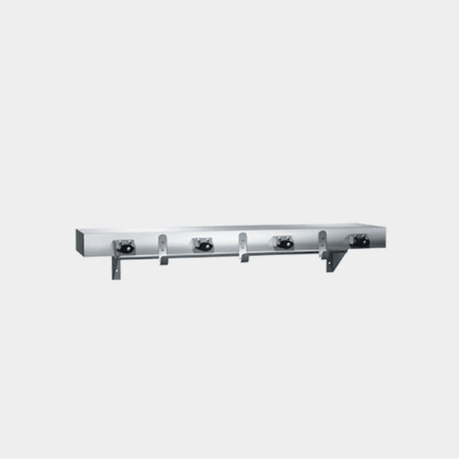 Shelves, Utility Hook & Mop Strip w/ Drying Rod (3 Hooks, 4 Holders) 36”