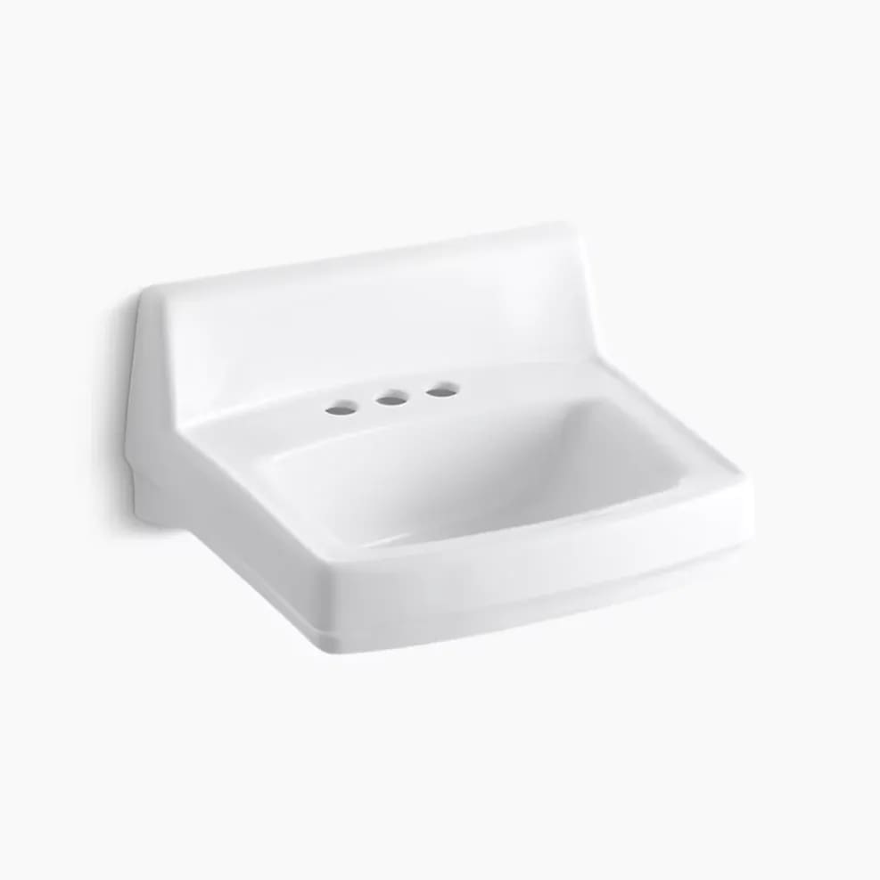20-3/4" x 18-1/4" Wall-mount/Concealed Arm Carrier Bathroom Sink with 4" Centerset Faucet Holes
