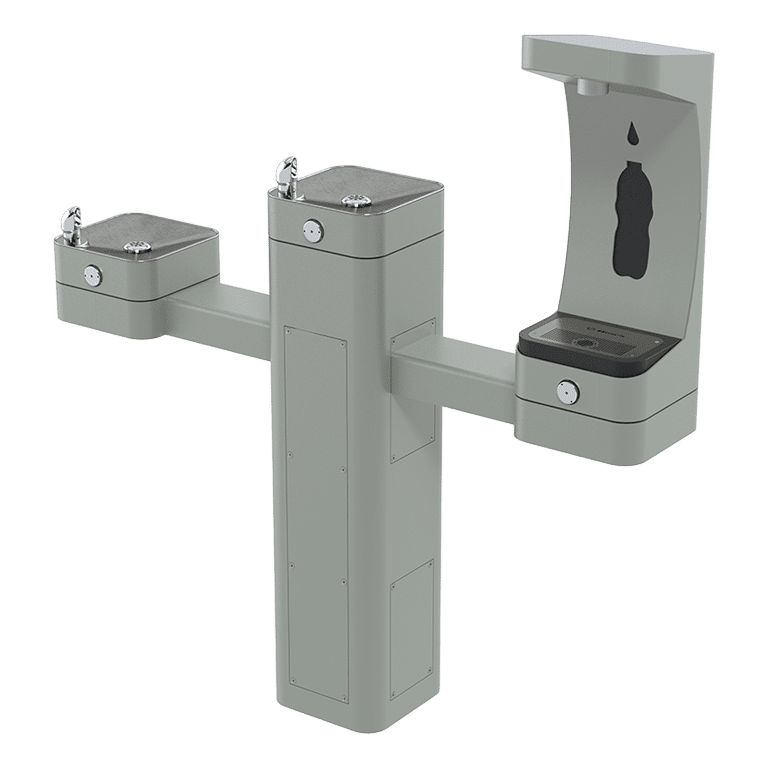 ADA Outdoor Filtered Stainless Steel Bottle Filler and Dual Fountain