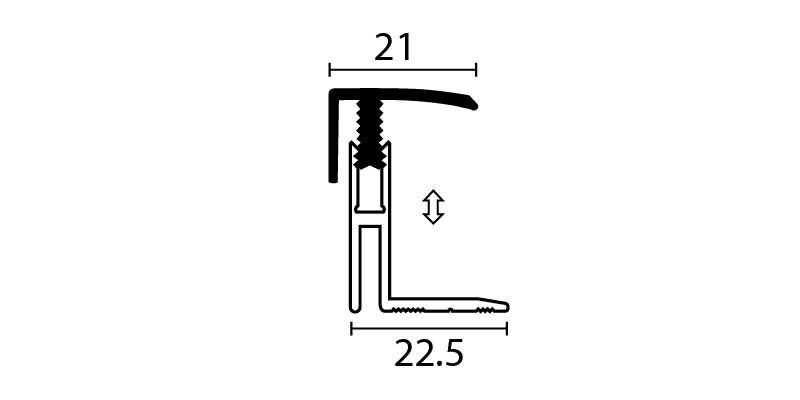 12-17mm End Section Profile - Polished Stainless Aluminium