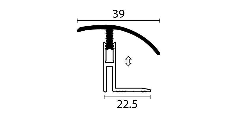 12-17mm Ramp Profile - Polished Stainless Aluminium