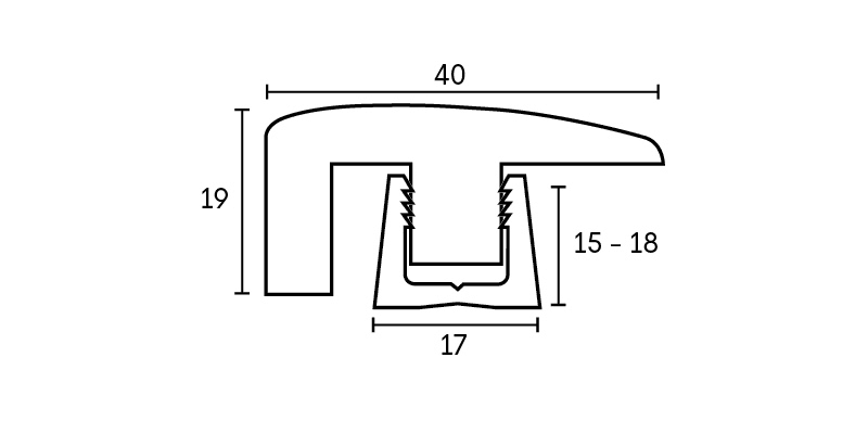 14-18mm End Profile - Clear Matt Finish