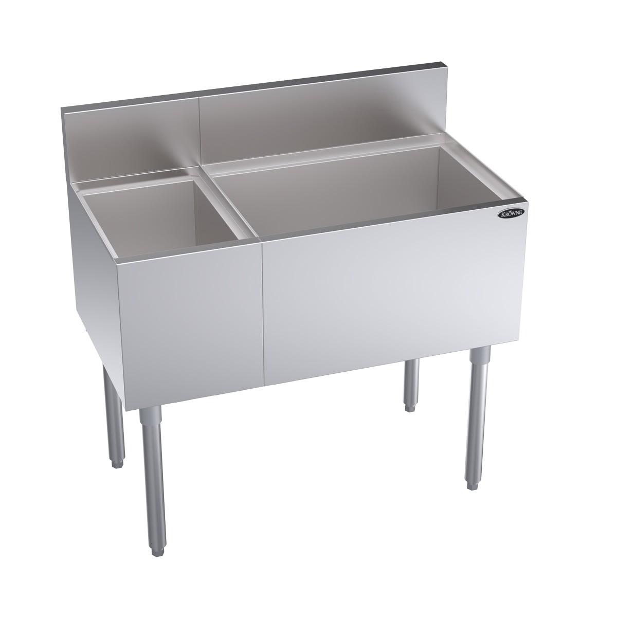 Royal Series 36"L x 19"D Combination Ice Bin with 12" Bottle Storage, Ice Bin on Right