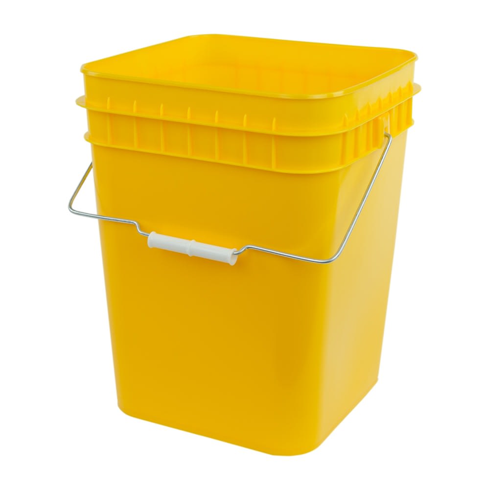 Economy Yellow HDPE 4 Gallon Square Bucket