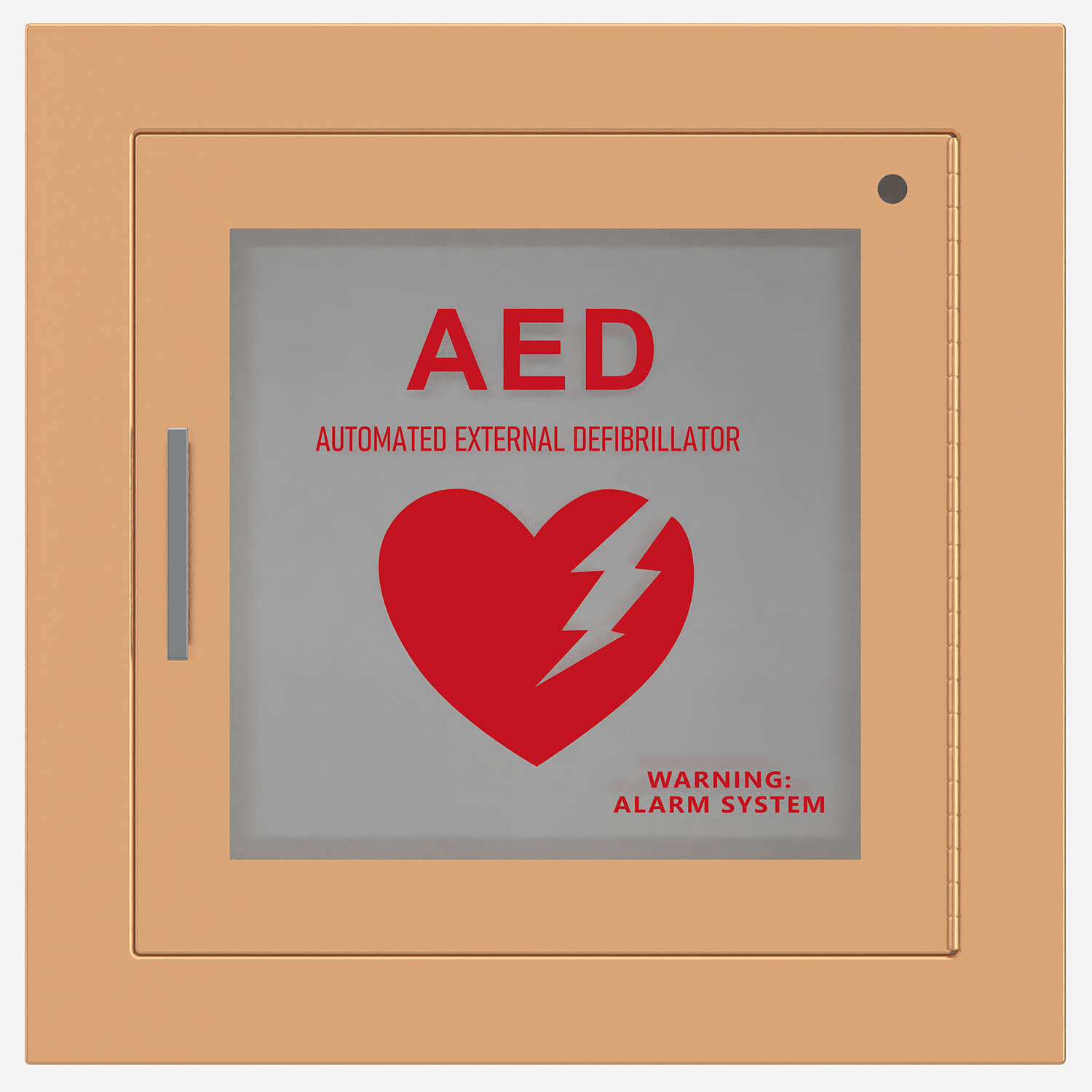 1-1/4" Square Trim Semi-Recessed 14" x 14" Fire Rated AED Cabinet with Bronze Trim and Door