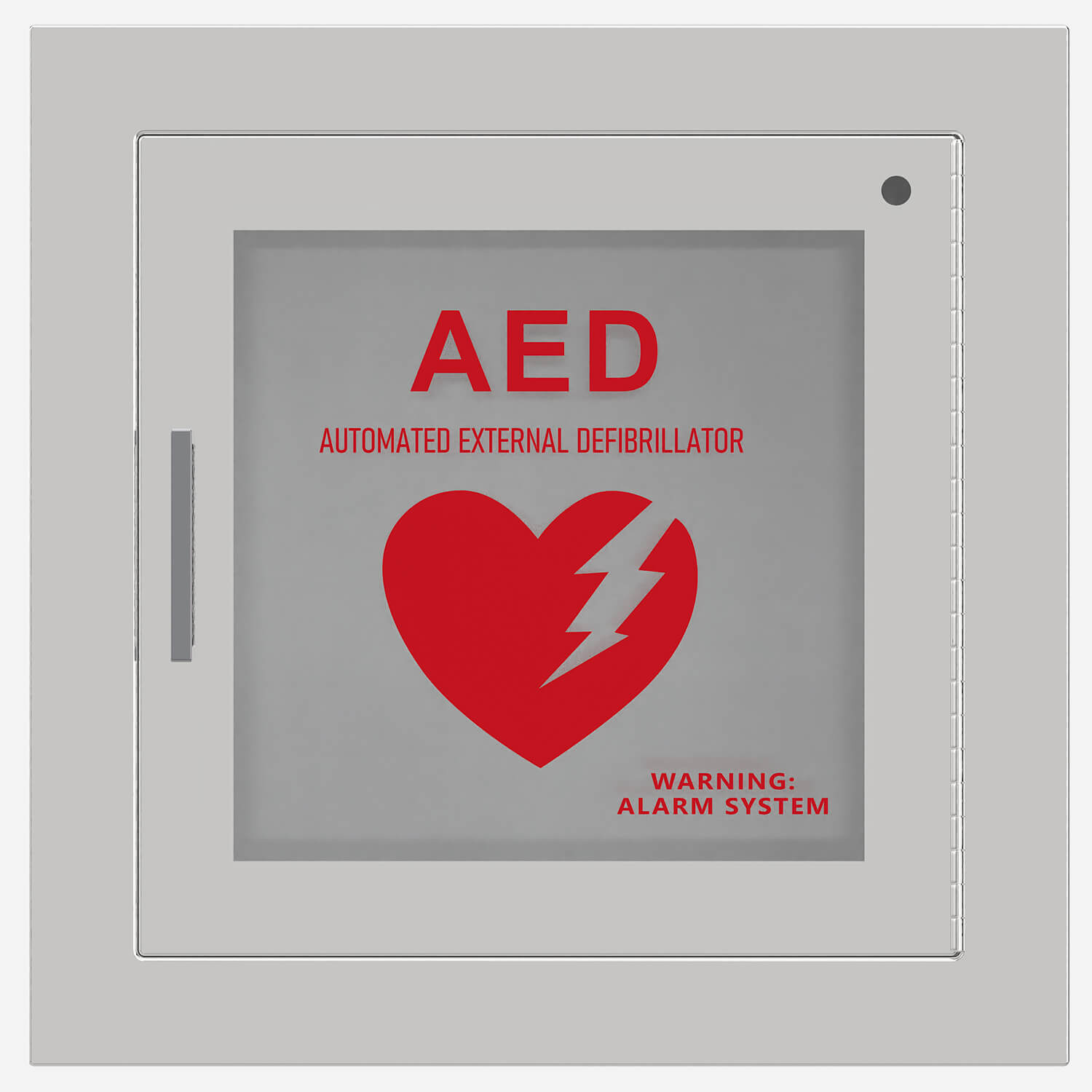 1-1/4" Square Trim Semi-Recessed 14" x 14" Fire Rated AED Cabinet with Stainless Steel Trim and Door