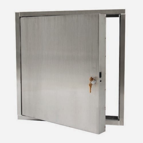 10 x 10 Inch Fire Rated Access Panels for All Ceiling Surfaces - Stainless Steel