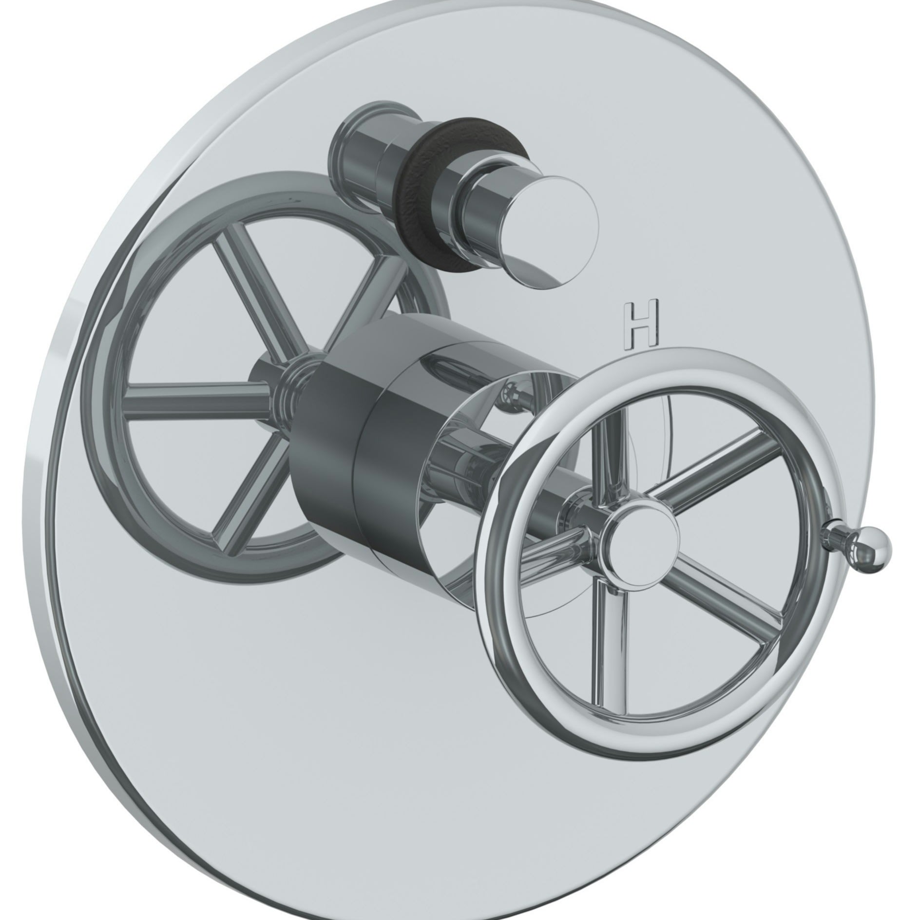 Wall Mounted Pressure Balance Shower Trim with Diverter, 7" dia.