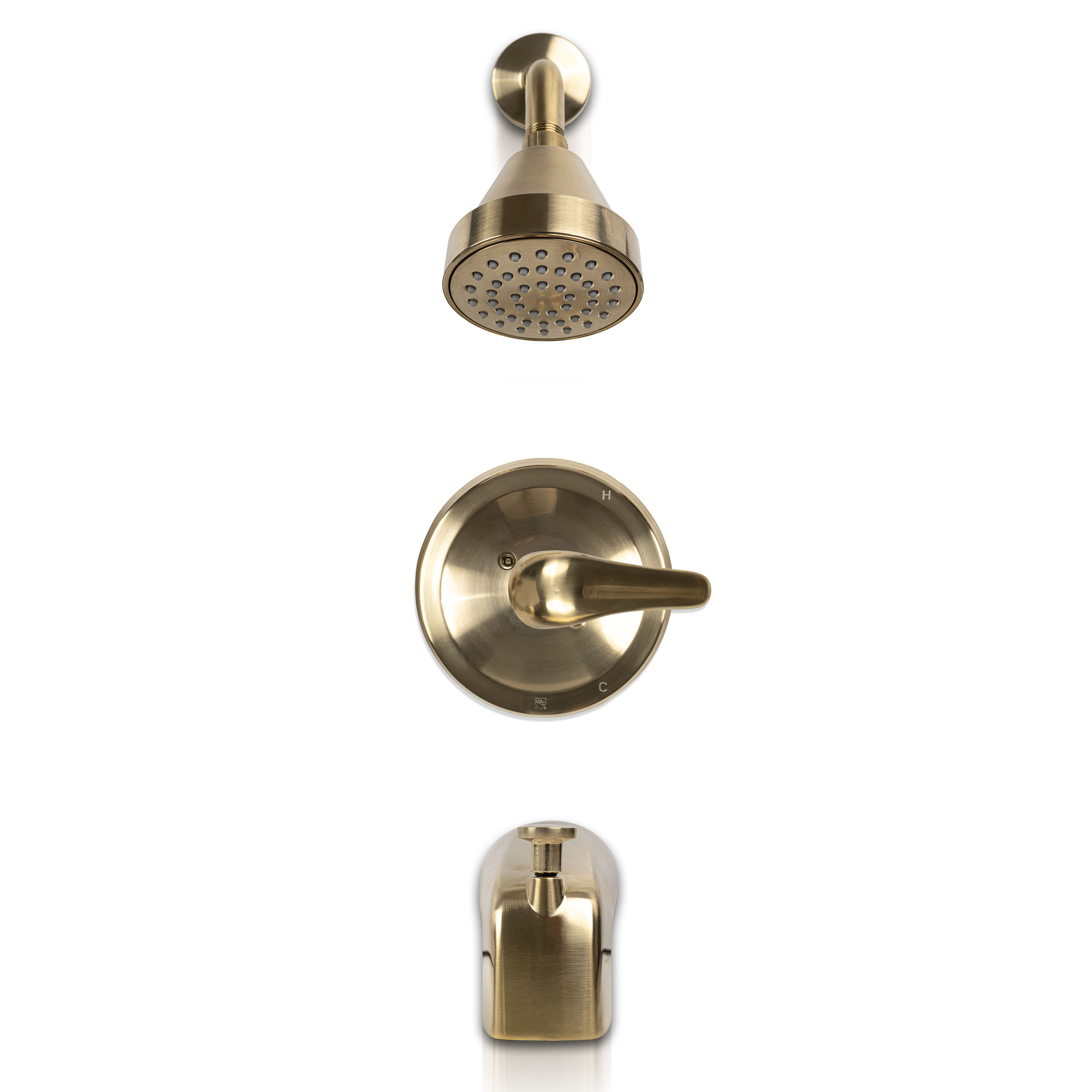 1-Handle 1-Spray Tub & Shower Faucet With Pressure Balance Valve - 608 Gold
